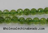 COQ14 16 inches 10mm faceted round dyed olive quartz beads wholesale