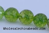 COQ17 16 inches 16mm faceted round dyed olive quartz beads wholesale