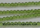 COQ201 15.5 inches 3mm - 4mm round natural olive quartz beads