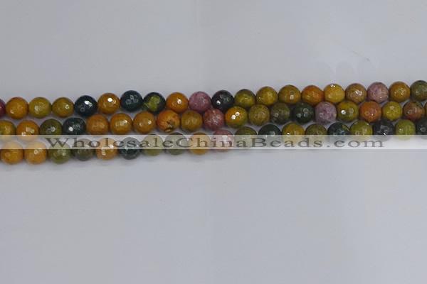 COS202 15.5 inches 8mm faceted round ocean jasper beads