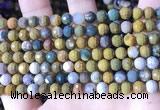 COS310 15.5 inches 6mm faceted round ocean jasper beads