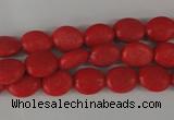 COV23 15.5 inches 8*10mm oval synthetic coral beads wholesale