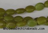 COV28 15.5 inches 8*10mm oval Korean jade gemstone beads wholesale