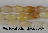 COV55 15.5 inches 8*12mm oval yellow jade gemstone beads wholesale