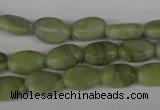 COV56 15.5 inches 8*12mm oval seaweed jade gemstone beads wholesale