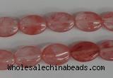 COV91 15.5 inches 10*14mm oval cherry quartz beads wholesale