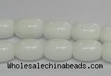 CPB11 15.5 inches 10*14mm drum white porcelain beads wholesale