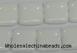 CPB115 15.5 inches 20*20mm square white porcelain beads wholesale