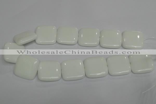 CPB117 15.5 inches 30*30mm square white porcelain beads wholesale