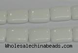 CPB121 15.5 inches 12*16mm rectangle white porcelain beads wholesale