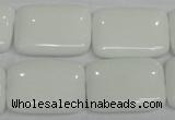 CPB123 15.5 inches 18*25mm rectangle white porcelain beads wholesale