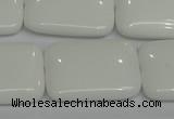 CPB124 15.5 inches 22*30mm rectangle white porcelain beads wholesale