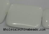 CPB125 15.5 inches 30*40mm rectangle white porcelain beads wholesale