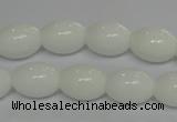 CPB17 15.5 inches 10*14mm rice white porcelain beads wholesale