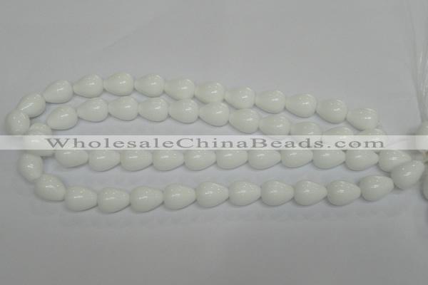 CPB23 15.5 inches 12*16mm teardrop white porcelain beads wholesale