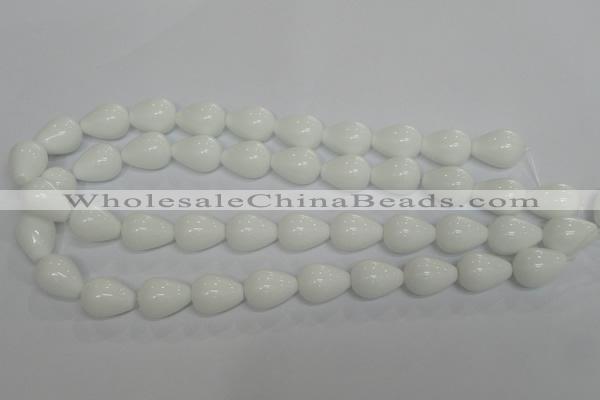 CPB24 15.5 inches 13*18mm teardrop white porcelain beads wholesale