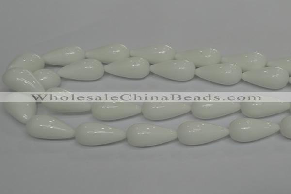 CPB27 15.5 inches 10*30mm teardrop white porcelain beads wholesale