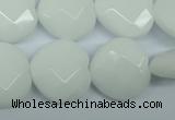 CPB313 15 inches 18*18mm faceted heart white porcelain beads