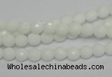 CPB32 15.5 inches 6mm faceted round white porcelain beads wholesale