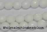 CPB34 15.5 inches 10mm faceted round white porcelain beads wholesale