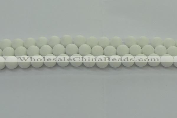 CPB414 15.5 inches 12mm round matte white porcelain beads