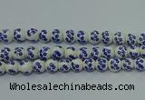 CPB505 15.5 inches 14mm round Painted porcelain beads