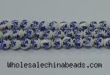 CPB511 15.5 inches 6mm round Painted porcelain beads