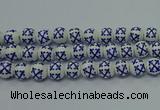 CPB521 15.5 inches 6mm round Painted porcelain beads