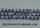 CPB533 15.5 inches 10mm round Painted porcelain beads