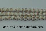 CPB571 15.5 inches 6mm round Painted porcelain beads