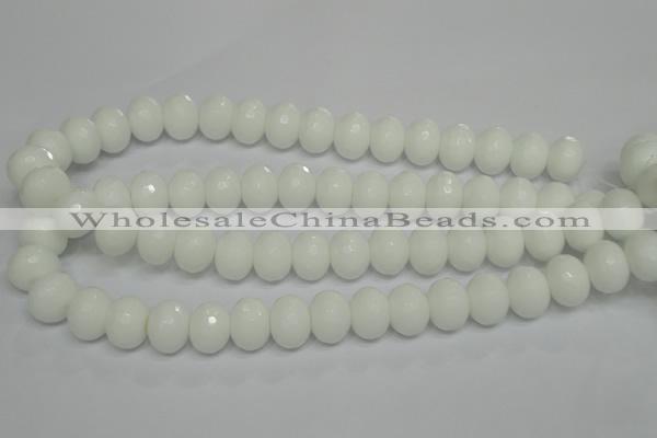 CPB62 15.5 inches 12*16mm faceted rondelle white porcelain beads