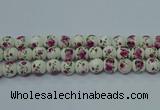 CPB631 15.5 inches 6mm round Painted porcelain beads