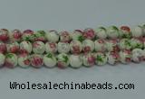 CPB651 15.5 inches 6mm round Painted porcelain beads