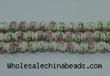 CPB681 15.5 inches 6mm round Painted porcelain beads