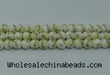 CPB722 15.5 inches 8mm round Painted porcelain beads