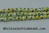 CPB731 15.5 inches 6mm round Painted porcelain beads