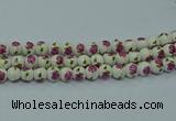 CPB741 15.5 inches 6mm round Painted porcelain beads