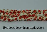 CPB761 15.5 inches 6mm round Painted porcelain beads