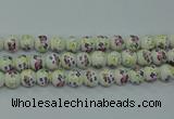 CPB772 15.5 inches 8mm round Painted porcelain beads