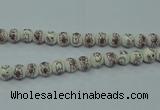 CPB791 15.5 inches 6mm round Painted porcelain beads