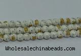 CPB801 15.5 inches 6mm round Painted porcelain beads