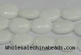 CPB85 15.5 inches 10*14mm oval white porcelain beads wholesale