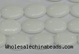 CPB86 15.5 inches 12*16mm oval white porcelain beads wholesale