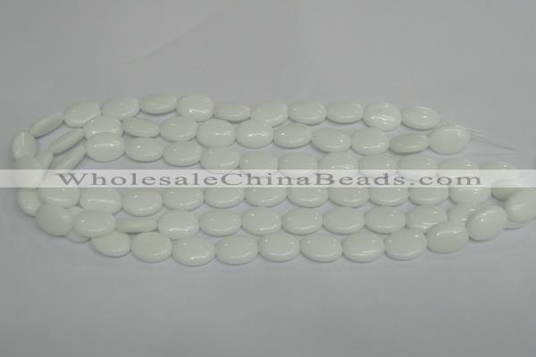 CPB86 15.5 inches 12*16mm oval white porcelain beads wholesale