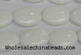 CPB88 15.5 inches 15*20mm oval white porcelain beads wholesale