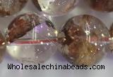 CPC656 15.5 inches 16mm round yellow phantom quartz beads