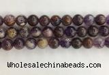 CPC663 15.5 inches 12mm round purple phantom quartz beads