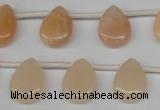 CPE22 Top-drilled 12*16mm flat teardrop peach stone beads wholesale