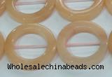 CPI105 15.5 inches 25mm donut pink aventurine jade beads