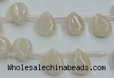 CPI12 15.5 inches 10*12mm top-drilled teardrop pink aventurine jade beads